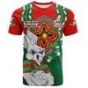 South Sydney Rabbitohs T-Shirt Aboriginal Inspired Naidoc Symbol Pattern