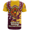 Brisbane Broncos T-Shirt Aboriginal Inspired Naidoc Symbol Pattern