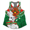 South Sydney Rabbitohs Women Racerback Singlet Aboriginal Inspired Naidoc Symbol Pattern