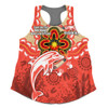 Redcliffe Dolphins Women Racerback Singlet Aboriginal Inspired Naidoc Symbol Pattern