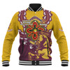 Brisbane Broncos Baseball Jacket Aboriginal Inspired Naidoc Symbol Pattern