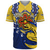 Parramatta Eels Baseball Shirt Aboriginal Inspired Naidoc Symbol Pattern