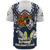 North Queensland Cowboys Baseball Shirt Aboriginal Inspired Naidoc Symbol Pattern