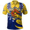 Parramatta Eels Long Sleeve Polo Shirt Aboriginal Inspired Naidoc Symbol Pattern