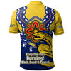 Parramatta Eels Long Sleeve Polo Shirt Aboriginal Inspired Naidoc Symbol Pattern