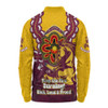 Brisbane Broncos Long Sleeve Polo Shirt Aboriginal Inspired Naidoc Symbol Pattern