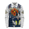 North Queensland Cowboys Long Sleeve Polo Shirt Aboriginal Inspired Naidoc Symbol Pattern