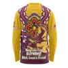 Brisbane Broncos Long Sleeve T-shirt Aboriginal Inspired Naidoc Symbol Pattern