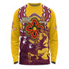 Brisbane Broncos Long Sleeve T-shirt Aboriginal Inspired Naidoc Symbol Pattern