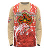 Redcliffe Dolphins Long Sleeve T-shirt Aboriginal Inspired Naidoc Symbol Pattern