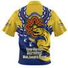 Parramatta Eels Zip Polo Shirt Aboriginal Inspired Naidoc Symbol Pattern