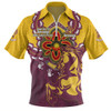 Brisbane Broncos Zip Polo Shirt Aboriginal Inspired Naidoc Symbol Pattern