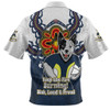 North Queensland Cowboys Zip Polo Shirt Aboriginal Inspired Naidoc Symbol Pattern