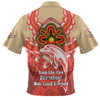 Redcliffe Dolphins Zip Polo Shirt Aboriginal Inspired Naidoc Symbol Pattern