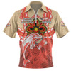 Redcliffe Dolphins Zip Polo Shirt Aboriginal Inspired Naidoc Symbol Pattern