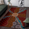 Australia Aboriginal Inspired Area Rug -  Dot Painting Art Connection Concept Rug