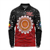 Australia Long Sleeve Polo Shirt Aboriginal Inspired Naidoc Half Concept