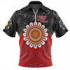 Australia Zip Polo Shirt Aboriginal Inspired Naidoc Half Concept