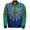 Australia Bomber Jacket Torres Strait Aboriginal Inspired Naidoc Symbol Pattern