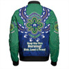 Australia Bomber Jacket Torres Strait Aboriginal Inspired Naidoc Symbol Pattern