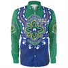 Australia Long Sleeve Shirt Torres Strait Aboriginal Inspired Naidoc Symbol Pattern