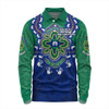 Australia Long Sleeve Polo Shirt Torres Strait Aboriginal Inspired Naidoc Symbol Pattern