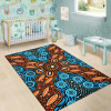 Australia Aboriginal Dot Art Area Rug - Indigenous River And Land Dot Painting Art