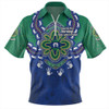 Australia Zip Polo Shirt Torres Strait Aboriginal Inspired Naidoc Symbol Pattern