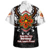 Australia Hawaiian Shirt Aboriginal Inspired Naidoc Symbol Pattern White