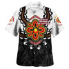 Australia Hawaiian Shirt Aboriginal Inspired Naidoc Symbol Pattern White