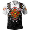 Australia Polo Shirt Aboriginal Inspired Naidoc Symbol Pattern White