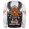 Australia Sweatshirt Aboriginal Inspired Naidoc Symbol Pattern White