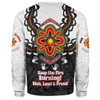 Australia Sweatshirt Aboriginal Inspired Naidoc Symbol Pattern White