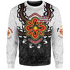 Australia Sweatshirt Aboriginal Inspired Naidoc Symbol Pattern White