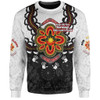 Australia Sweatshirt Aboriginal Inspired Naidoc Symbol Pattern White