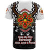 Australia T-Shirt Aboriginal Inspired Naidoc Symbol Pattern White