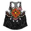 Australia Women Racerback Singlet Aboriginal Inspired Naidoc Symbol Pattern White