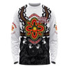 Australia Long Sleeve T-shirt Aboriginal Inspired Naidoc Symbol Pattern White