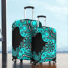 Australia Luggage Cover Aboriginal Indigenous Dot Painting Turquoise