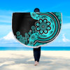Australia Beach Blanket Aboriginal Indigenous Dot Painting Turquoise