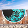 Australia Beach Blanket Aboriginal Indigenous Dot Painting Turquoise