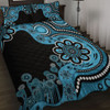 Australia Quilt Bed Set Aboriginal Indigenous Dot Painting Blue