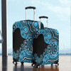 Australia Luggage Cover Aboriginal Indigenous Dot Painting Blue
