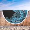 Australia Beach Blanket Aboriginal Indigenous Dot Painting Blue