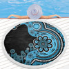 Australia Beach Blanket Aboriginal Indigenous Dot Painting Blue