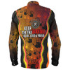 Australia Long Sleeve Shirt Naidoc Hand Rock Art Indigenous Golden Style