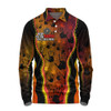 Australia Long Sleeve Polo Shirt Naidoc Hand Rock Art Indigenous Golden Style