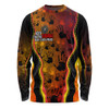 Australia Long Sleeve T-shirt Naidoc Hand Rock Art Indigenous Golden Style