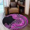 Australia Round Rug Aboriginal Indigenous Dot Painting Pink