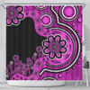 Australia Shower Curtain Aboriginal Indigenous Dot Painting Pink